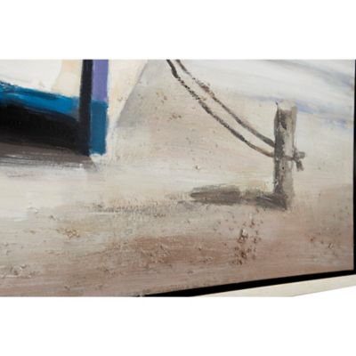Image showing  Multicolor Coastal Boat Canvas Wall Art, 36 in. x 47 in.