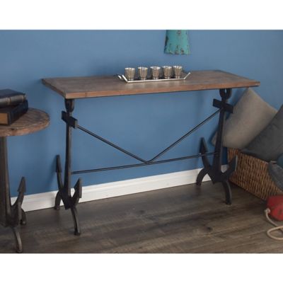 Harper & Willow Brown Coastal Metal Console Table, 31 in. x 48 in.