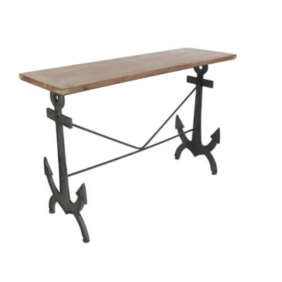 Image showing  Coastal Metal Console Table, 31 in. x 48 in., Brown