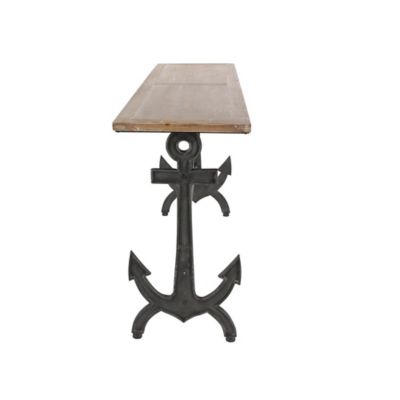 Image showing  Coastal Metal Console Table, 31 in. x 48 in., Brown
