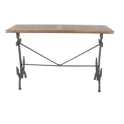 Image showing  Coastal Metal Console Table, 31 in. x 48 in., Brown