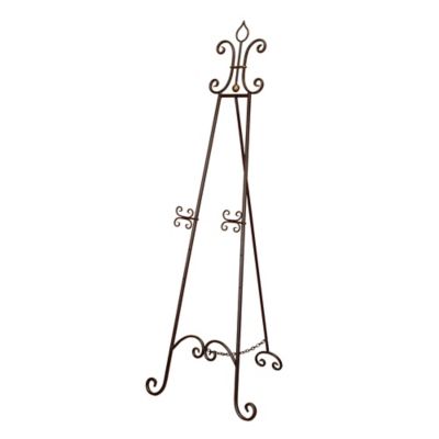 Image showing  Black Metal Extra Large Free Standing Adjustable Display Stand Scroll Easel with Chain Support 23" x 1" x 66"