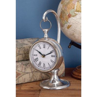 Harper & Willow Aluminum Coastal Clock, 11 in. x 5 in. x 5 in., Silver