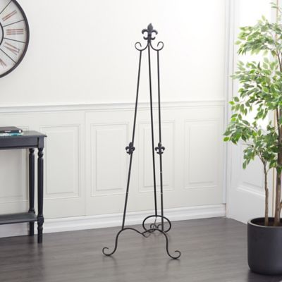 Harper & Willow Traditional Tall Metal Easel, 65 in. x 21 in. x 1 in., Black