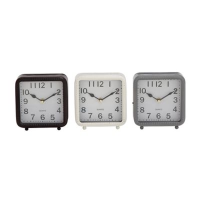 Image showing  White Metal Traditional Clocks, 6 in. x 5 in. x 2 in.