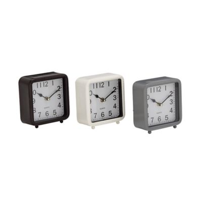 Image showing  White Metal Traditional Clocks, 6 in. x 5 in. x 2 in.