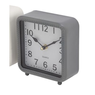 Image showing  White Metal Traditional Clocks, 6 in. x 5 in. x 2 in.