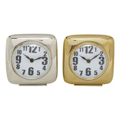 Image showing  Multicolor Aluminum Contemporary Clock, 6 in. x 6 in. x 3 in.