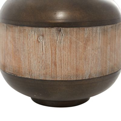 Image showing  Brown Metal Rustic Decorative Jar, 14 in. x 12 in. x 12 in.