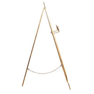 Image showing  Metal Freestanding Adjustable Display Stand Scroll Easel, Chain Support 23 in. x 24 in. x 48 in., Gold