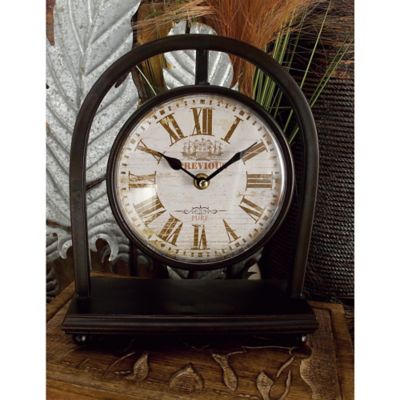 Image showing  Black Metal Vintage Clocks, 11 in. x 9 in. x 4 in.