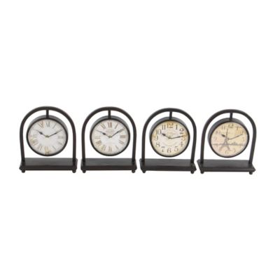 Image showing  Black Metal Vintage Clocks, 11 in. x 9 in. x 4 in.