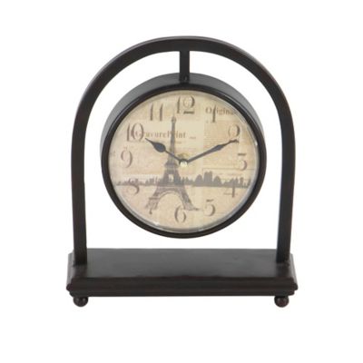 Image showing  Black Metal Vintage Clocks, 11 in. x 9 in. x 4 in.