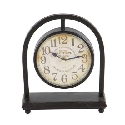 Image showing  Black Metal Vintage Clocks, 11 in. x 9 in. x 4 in.