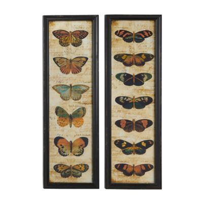 Butterfly Ribbon Wall Metal Art with Rustic Copper Finish Hanging 