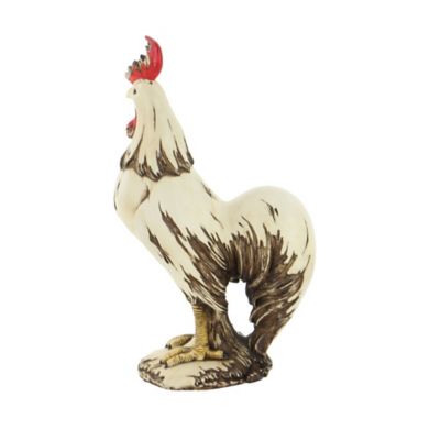 Image showing  Polystone Rooster Garden Sculpture, 15 in. x 10 in. x 6 in., White