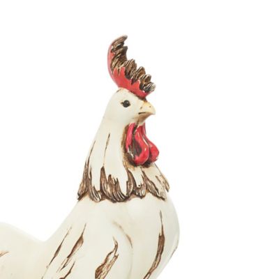 Image showing 5 th Harper & Willow Polystone Rooster Garden Sculpture, 15 in. x 10 in. x 6 in., White