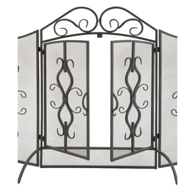 Image showing  Grey Metal Traditional Fireplace Screen, 40 in. x 60 in. x 24 in.