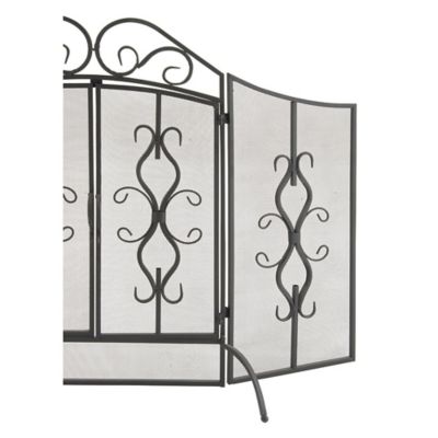 Image showing  Grey Metal Traditional Fireplace Screen, 40 in. x 60 in. x 24 in.