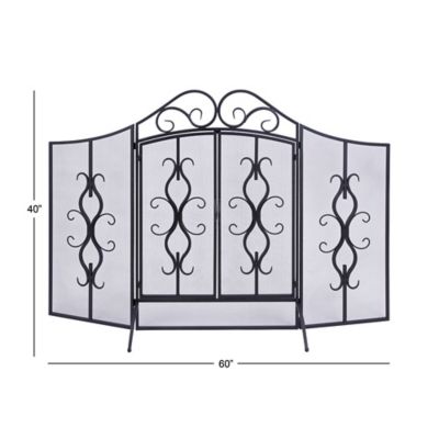 Image showing  Grey Metal Traditional Fireplace Screen, 40 in. x 60 in. x 24 in.