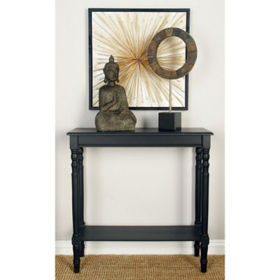Harper & Willow Black Traditional Wood Console Table