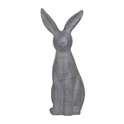 Image showing  Grey Polystone Farmhouse Rabbit Garden Sculpture, 20 in. x 7 in. x 8 in.