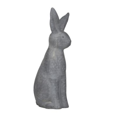 Image showing  Grey Polystone Farmhouse Rabbit Garden Sculpture, 20 in. x 7 in. x 8 in.
