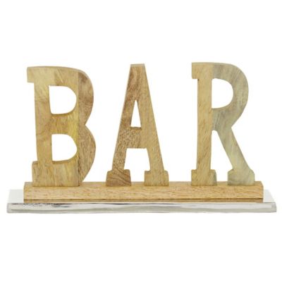 Image showing  Brown Mango Wood Natural Decorative Sign, 8 in. x 14 in. x 2 in., 80773