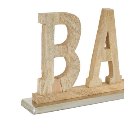 Image showing  Brown Mango Wood Natural Decorative Sign, 8 in. x 14 in. x 2 in., 80773