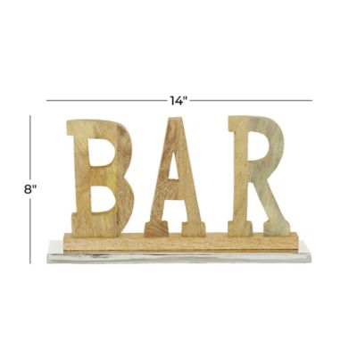 Image showing  Brown Mango Wood Natural Decorative Sign, 8 in. x 14 in. x 2 in., 80773