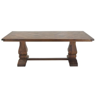 Image showing  Rectangular Mango Wood Rustic Dining Table for 6 People, Brown