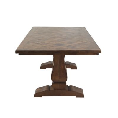 Image showing  Rectangular Mango Wood Rustic Dining Table for 6 People, Brown