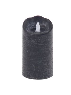 Image showing  3 in. x 6 in. Black Traditional Wax Flameless Candles, 3-Pack