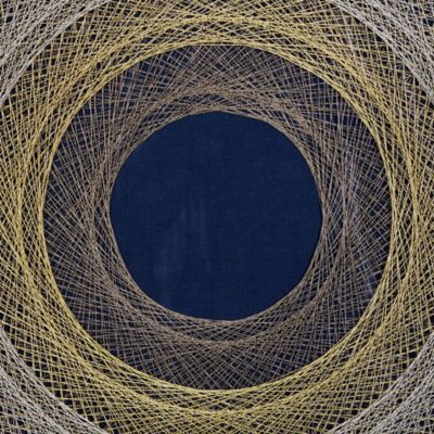 Image showing  Blue Canvas Handmade Circular String Art Geometric Shadow Box with Canvas Backing, 36 in. x 2 in. x 36 in.