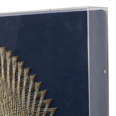 Image showing  Blue Canvas Handmade Circular String Art Geometric Shadow Box with Canvas Backing, 36 in. x 2 in. x 36 in.