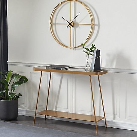 Harper & Willow Gold Modern Metal Console Table, 34 in. x 44 in.
