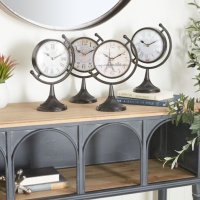 Harper & Willow Black Metal Vintage Clocks, 12 in. x 8 in. x 5 in.