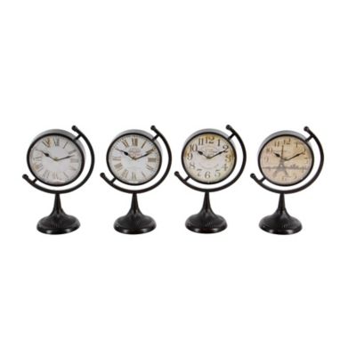 Image showing  Black Metal Vintage Clocks, 12 in. x 8 in. x 5 in.