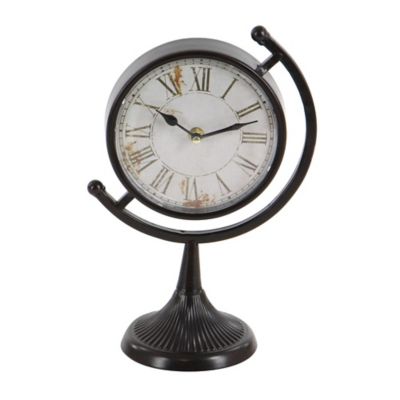 Image showing  Black Metal Vintage Clocks, 12 in. x 8 in. x 5 in.