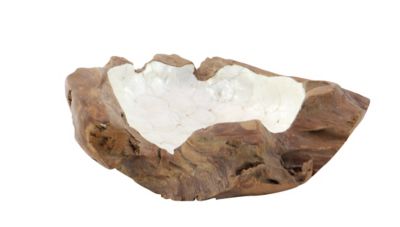 Image showing  Natural Brown Wood and Shell Natural Decorative Bowl, 16 in. x 5 in. x 16 in.