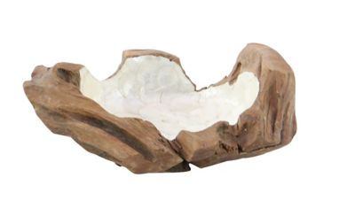 Image showing  Natural Brown Wood and Shell Natural Decorative Bowl, 16 in. x 5 in. x 16 in.
