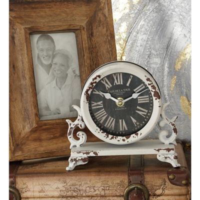 Harper & Willow Black Metal Vintage Clocks, 7 in. x 7 in. x 3 in.