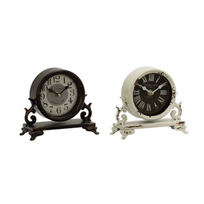 Image showing  Black Metal Vintage Clocks, 7 in. x 7 in. x 3 in.