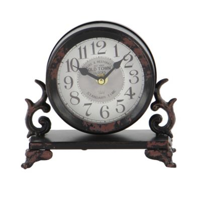 Image showing  Black Metal Vintage Clocks, 7 in. x 7 in. x 3 in.