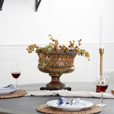 Harper & Willow Resin Traditional Decorative Bowl, 13 in. x 15 in. x 10 in., Gold