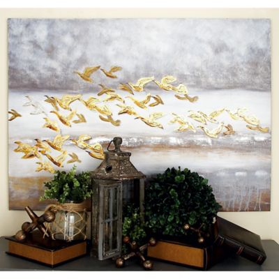 Harper & Willow Gold Coastal Animals Canvas Wall Art, 34 in. x 45 in.