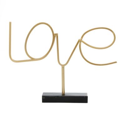 Image showing  Gold Metal Contemporary Decorative Sign, 13 in. x 18 in. x 2 in.