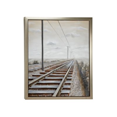 Image showing 1 th Harper & Willow Grey Industrial Railroad Canvas Wall Art, 53 in. x 44 in.