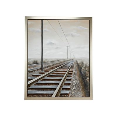 Image showing 2 th Harper & Willow Grey Industrial Railroad Canvas Wall Art, 53 in. x 44 in.