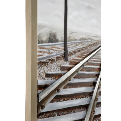 Image showing 4 th Harper & Willow Grey Industrial Railroad Canvas Wall Art, 53 in. x 44 in.